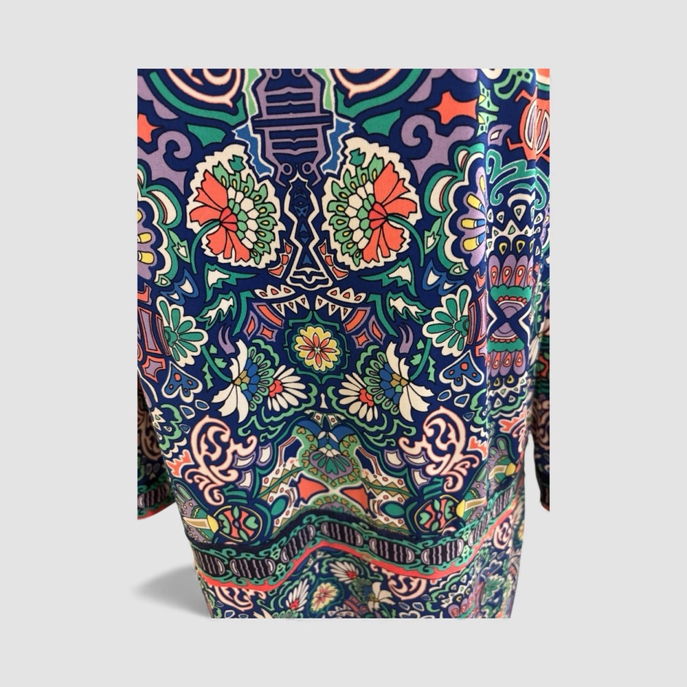 Laundry By Shelli Segal Navy Blue and Multicolour Print Sheath size Large - Picture 3 of 14